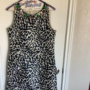 Eliza J Leopard print dress with green accents